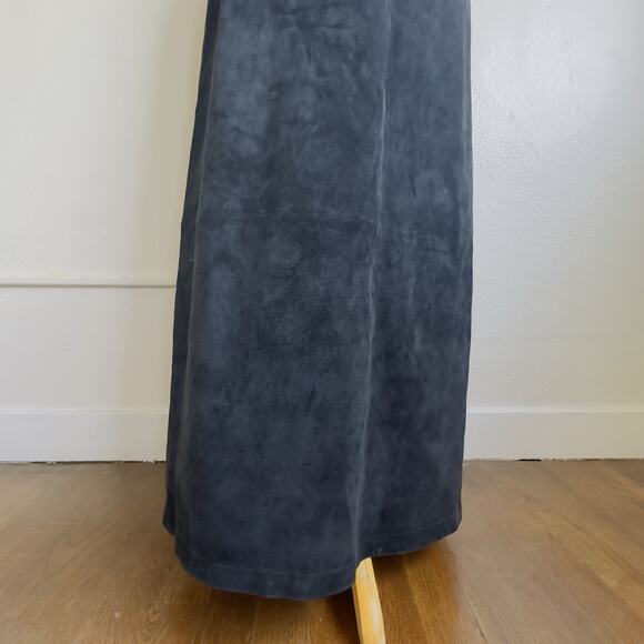 Vintage Dialogue Black Suede Maxi Skirt Leather Sz 10 Lined Winter Boho Western - Picture 3 of 10